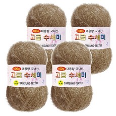 Yarna 100g 大容量高級菜瓜布編織線 4入 + A款印刷圖案 8種組合, 172 米棕色, 1套