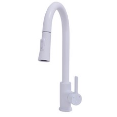 不鏽鋼白色霧面廚房單孔水龍頭, 1個