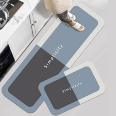 矽藻土地墊組, 雙色藍, 1組