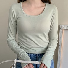 라라온 여성용 스판 퓨어 이너 긴팔 티셔츠 TSP1658