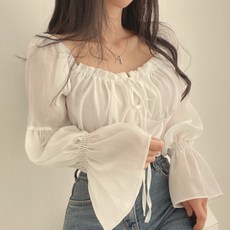 PEONIST 女神泡泡袖長袖襯衫