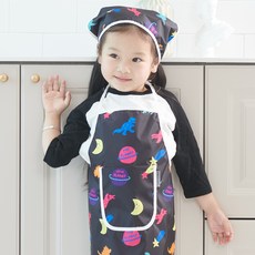 BEBE CHOUETTE 兒童圖案防水圍裙 + 頭巾組