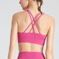 Daysoy 女款後背線條交叉罩杯上衣瑜珈背心