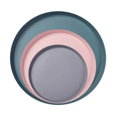 圓形托盤 3入, 混色, 1個