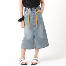 Kids Recipe 女童夏季拼色開衩牛仔裙