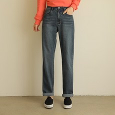 BBAEBBAE 女款刷破水洗直筒牛仔褲