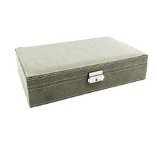 麂皮方形鎖扣珠寶盒 CJ-RA124, 1個