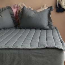 HELLOSLEEP 涼爽泡泡紗絎縫床墊, 炭灰色