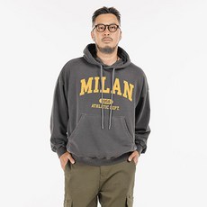 빅이지 남성용 오버핏 밀란 피그먼트 후드티