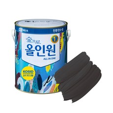 KCC숲으로 올인원 무광 페인트, 흑색, 4L, 1개