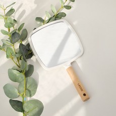 WESSEN Classy木質握柄方形手拿鏡, 混色