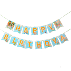 Ando Party 生日快樂掛旗 A2, 混合顏色, 1個