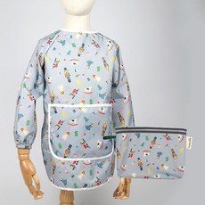 BEBE CHOUETTE 兒童用防水長袖美術罩衫 + 收納袋組合