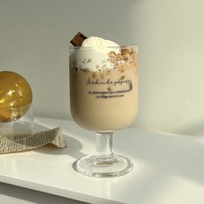 프렌치마르스 클래식 필기체 홈카페 고블렛잔 280ml CM254, 투명, 1개