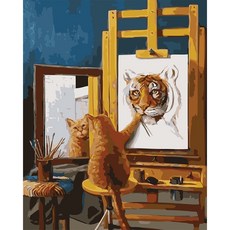 The Whale DIY油畫名畫繪製 50 x 40 cm 貓咪, 自畫像貓咪