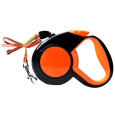 반려동물 자동 개폐식 가죽끈 5m, 07 반사 오렌지, 1개