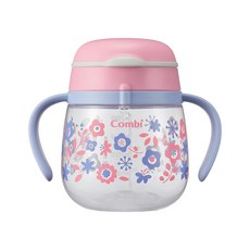 COMBI 防漏吸管學習杯, 粉色, 1個, 240ml