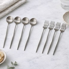 라보니 디저트 스푼 포크 세트, 4세트, 스푼 4p + 포크 4p 4세트, 스푼 4p + 포크 4p
