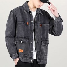 제이티엘 남성용 박시 라인 트렌디 데님 자켓