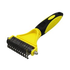 寵物雙面除毛刷, 黃色的, 1個