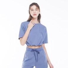 Philosophia 女性透氣棉質抽繩短版T恤 K1005