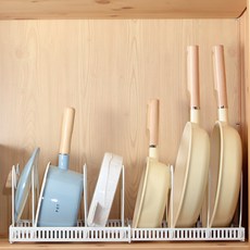 Iwooa 鐵製平底鍋收納架, 1個, 白色, 6層