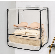 Make Me 浴室透明內衣收納防水袋 黑色 中型, 1個