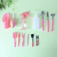 J-Made 多肉植物專用換盆用品 粉紅色13件組, 1個