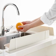 線條矽膠水槽擋水板, 1個, 米色