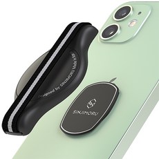 SINJIMORU Sinjimount 迷你可拆卸手機指環握把, 黑白色, 1個