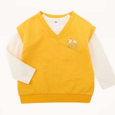 mollimelli 兒童假兩件式長袖上衣+背心