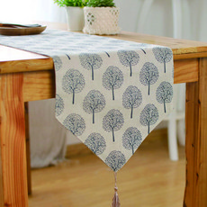 Smith Brothers白色芬蘭樹餐桌桌旗, 單色, 140 x 30 厘米