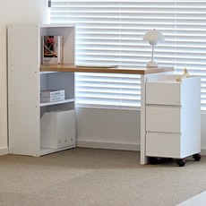 1인용 나르 책상 + 책장 세트, 오크