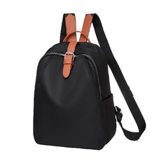 WITHY 女款素色後背包, 黑色+棕色