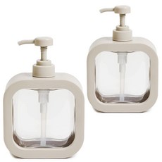 選擇洗髮水分配器浴室補充容器, 象牙白, 2個