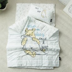 amante 迪士尼小熊維尼印花棉質孩童午睡寢具組, 淡藍色