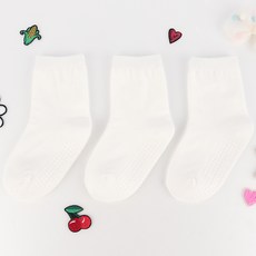 NO DESIGN 兒童防滑基本款中筒襪3雙組