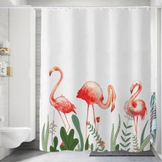 綠色植物圖案浴簾 23號款 180*200cm, 1件