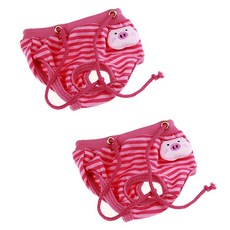 JOYnJOY 狗條紋字符衛生內褲豬, 小型, 2個, 1件