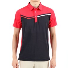 男士斜線四向彈力翻領短袖高爾夫T恤 YBLL11