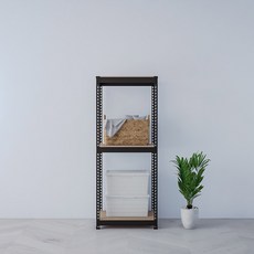 스피드랙 국내 제조 무볼트 조립식 철제 앵글 선반, 블랙, 3단
