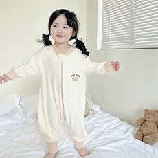 JOYMULTI 嬰兒印花易穿脫拉鏈長袖連身睡衣