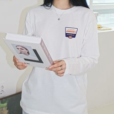 험블스튜디오 여성용 봄 가을 기본 면 오버핏 긴팔티