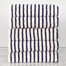 CASA VERDE 色織條紋飯店毛巾 30支 170g 精梳棉, 皇家藍, 5個