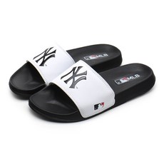 MLB 美國職業棒球大聯盟 紐約洋基 基本款 PU 拖鞋, 白色, 260mm​