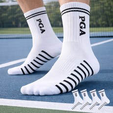 PGA OF AMERICA 雙層緩衝緊密壓縮運動高爾夫長筒襪 4雙 PGA M-69