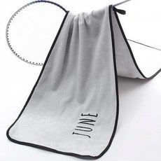 소니오 부드러운 자수 스포츠 타월 30 x 105 cm, 06 그레이6월, 1개