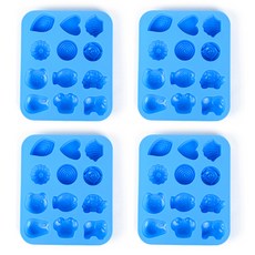 Bestom 迷你動物與自然矽膠模具 12格, 藍色, 4個