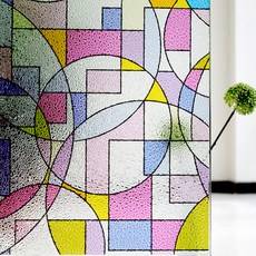 생활가꿈 열차단 무점착 유리창 컬러 시트지, 버블