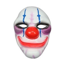 미니띠네 페이데이2 광대 마스크 할로윈 삐에로 가면 파티 클럽 코스프레 bank robbery 달라스 체인스 혹스턴 울프, B타입, 1개